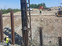 Driving Pile at Felts Brook Box Culvert